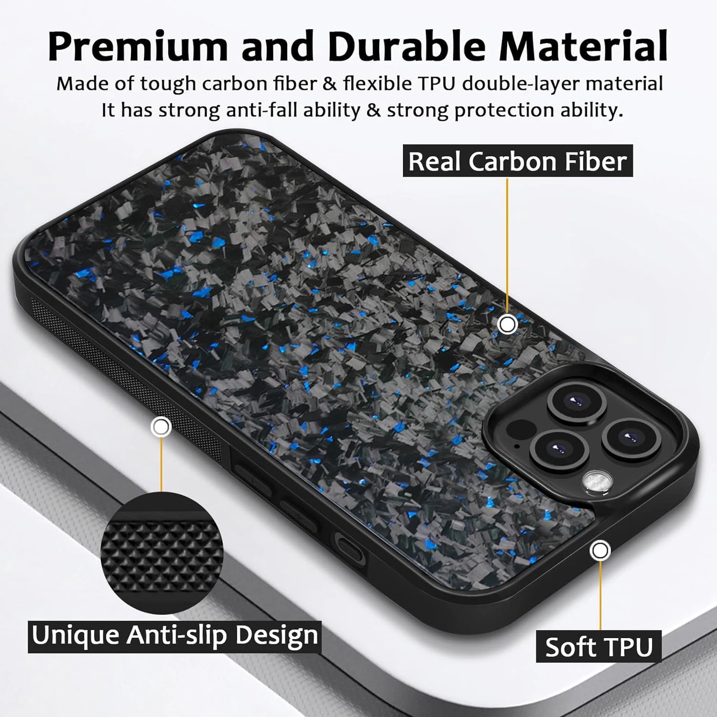 Black Fragment | Forged Carbon Fiber | iPhone Case | INTERNATIONAL LONGER SHIPPING