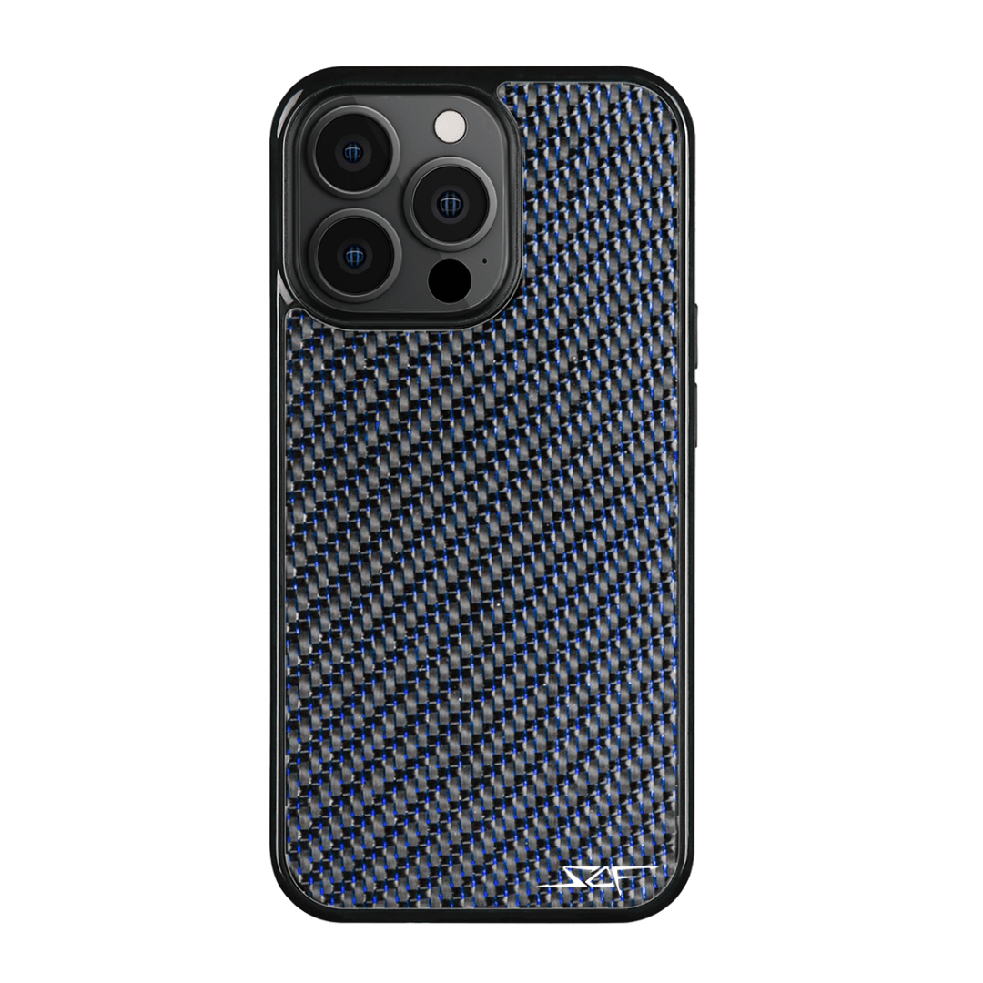iPhone | Blue Laced Real Carbon Fiber Phone Case | CLASSIC Series | US SHIPPING