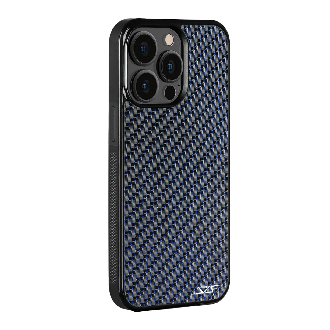 iPhone | Blue Laced Real Carbon Fiber Phone Case | CLASSIC Series | US SHIPPING