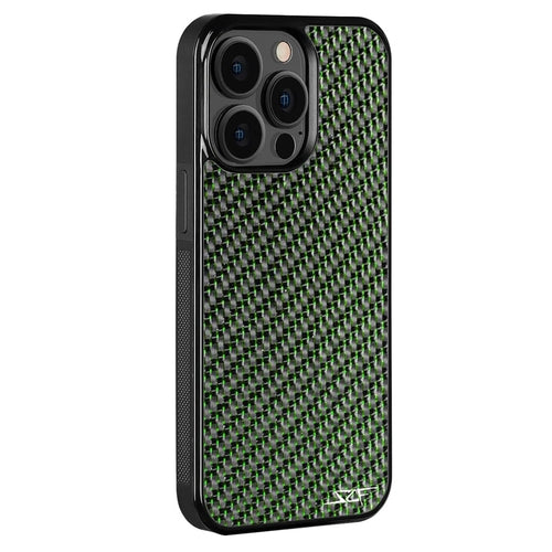 iPhone | Green Laced Real Carbon Fiber Phone Case | CLASSIC Series | US SHIPPING