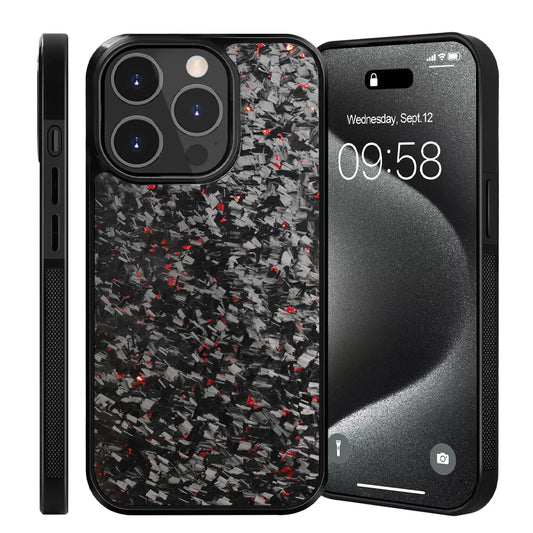 Red Fragment | Forged Carbon Fiber | iPhone Case |  INTERNATIONAL LONGER SHIPPING