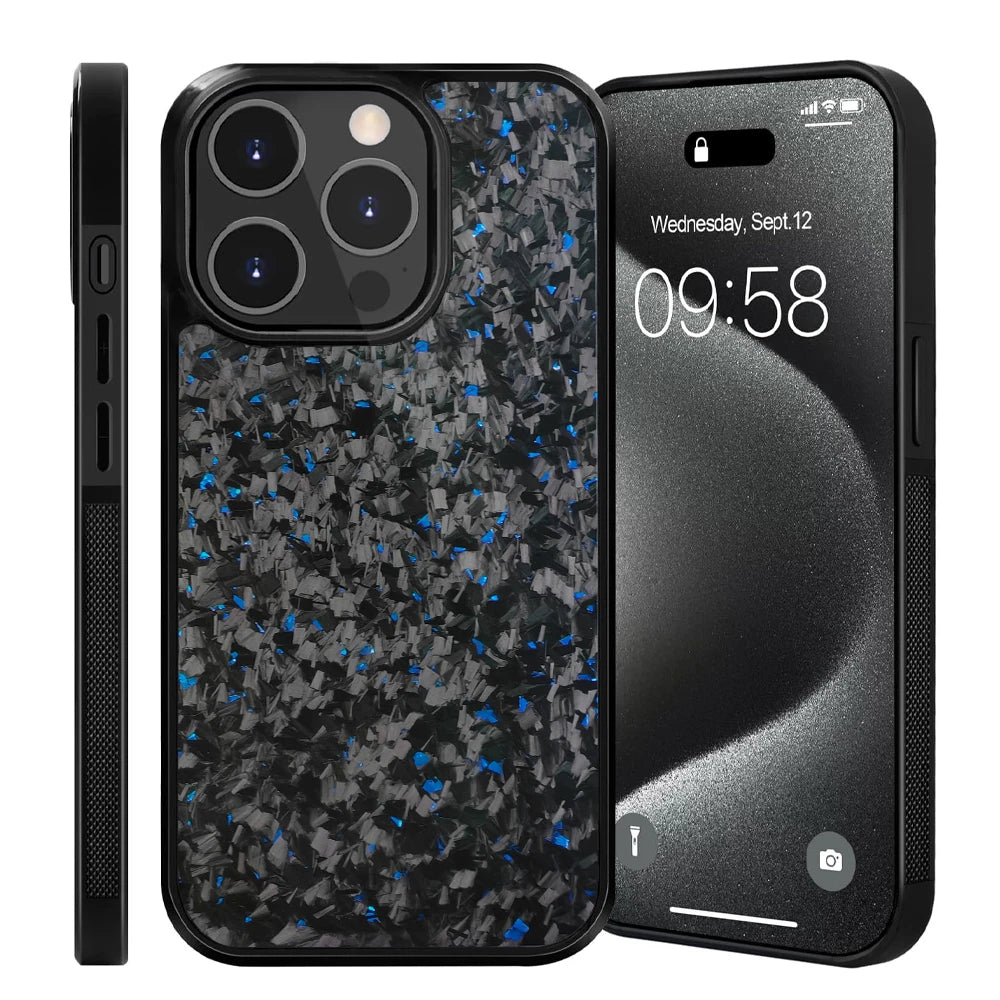 Blue Fragment | Forged Carbon Fiber | iPhone Case | INTERNATIONAL LONGER SHIPPING