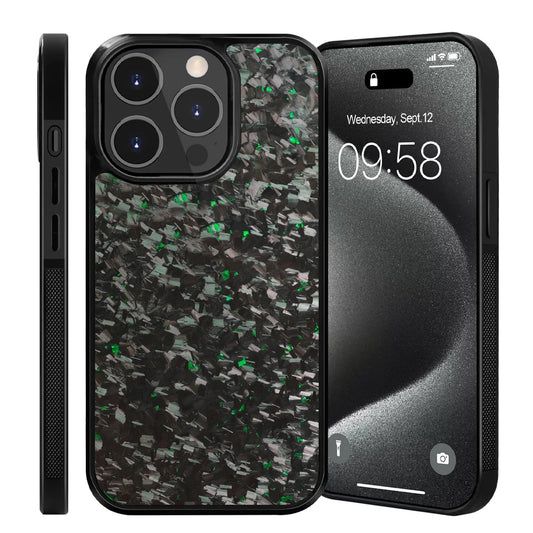 Green Fragment | Forged Carbon Fiber | iPhone Case | INTERNATIONAL LONGER SHIPPING