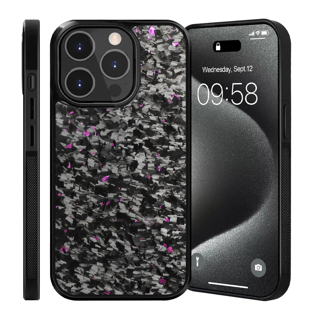 Purple Fragment | Forged Carbon Fiber | iPhone Case | INTERNATIONAL LONGER SHIPPING