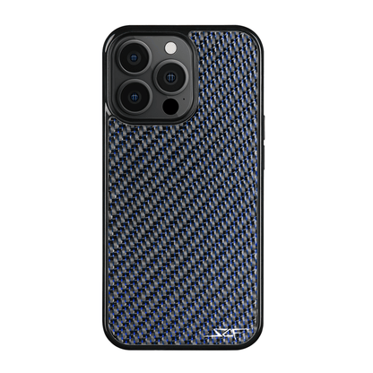iPhone | Blue Laced Real Carbon Fiber Phone Case | CLASSIC Series | US SHIPPING