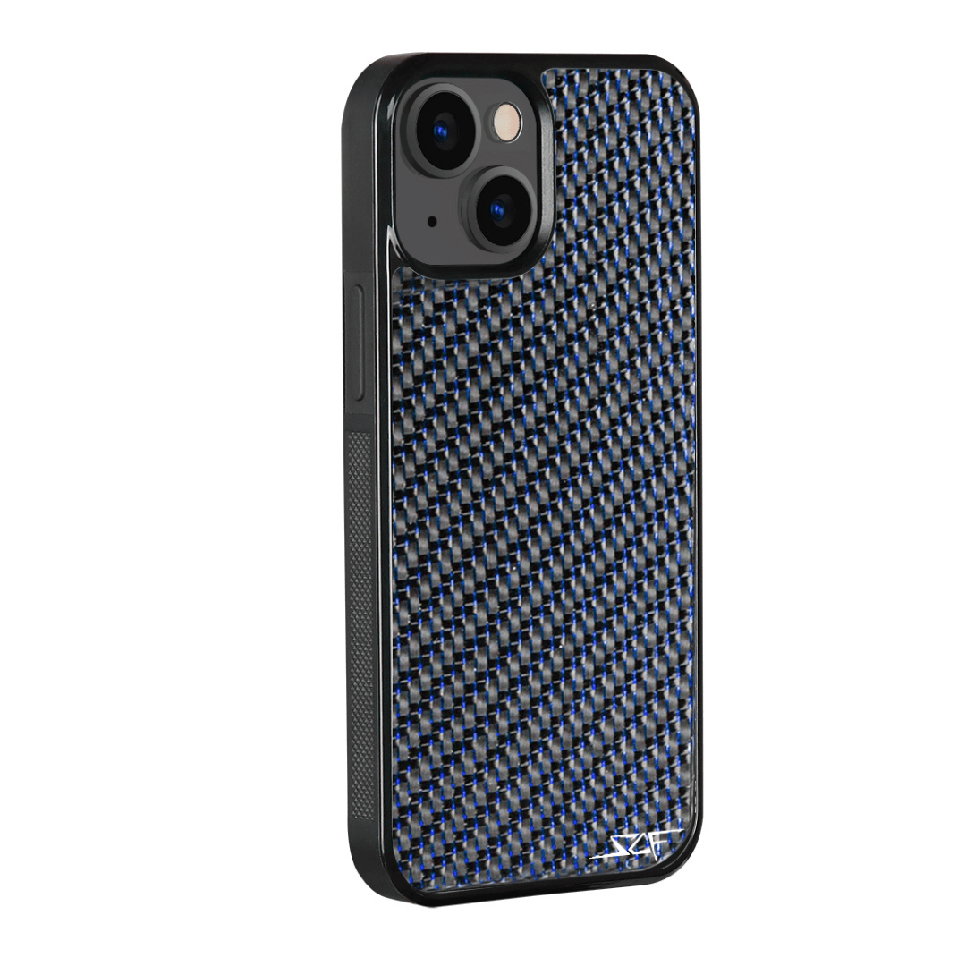 iPhone | Blue Laced Real Carbon Fiber Phone Case | CLASSIC Series | US SHIPPING