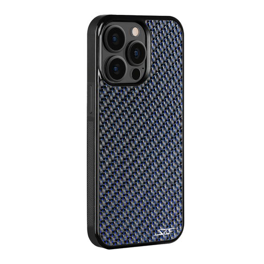 iPhone | Blue Laced Real Carbon Fiber Phone Case | CLASSIC Series | US SHIPPING