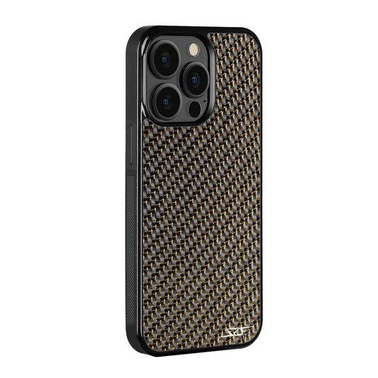 iPhone | Gold Laced Real Carbon Fiber Phone Case | CLASSIC Series | US SHIPPING