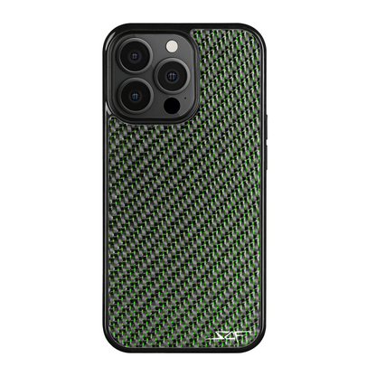 iPhone | Green Laced Real Carbon Fiber Phone Case | CLASSIC Series | US SHIPPING