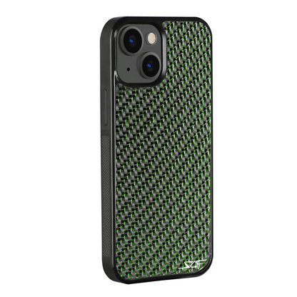 iPhone | Green Laced Real Carbon Fiber Phone Case | CLASSIC Series | US SHIPPING