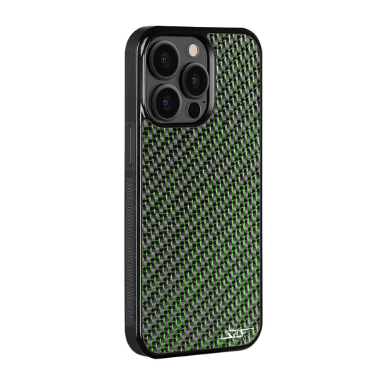 iPhone | Green Laced Real Carbon Fiber Phone Case | CLASSIC Series | US SHIPPING