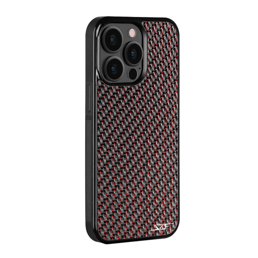 iPhone | Red Laced Real Carbon Fiber Phone Case | CLASSIC Series | US SHIPPING